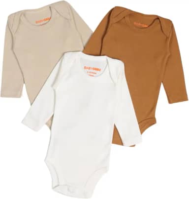 Kit 3 Body Minimalista Manga Longa Para Bebê Unissex Menina Menino Baby Greg - 100% Algodão 0 A 9 Meses