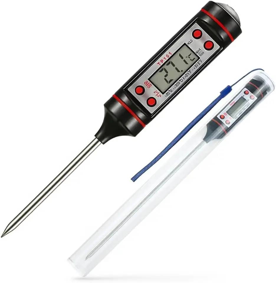 Termômetro Digital Culinário Premium com Display de Fácil Leitura, Suporta Temperaturas de até 300°C, Medição Precisa para Alimentos, Churrasco, Líquidos, Forno e Cozinha, Alta Durabilidade.