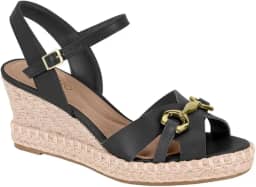 Sandália Feminina Beira Rio – Anabela Napa, Cor Preto, Confortável e Moderna