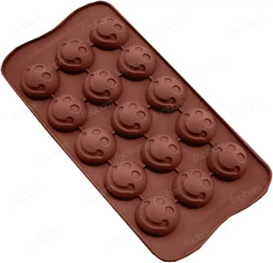 Forma de Emoji Smile em Silicone Com 15 Espaços