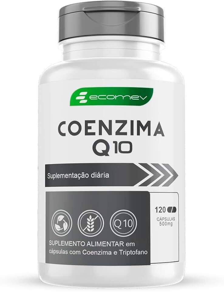 Coenzima Q10 + L Triptofano 500mg 100% Absorção 120Cápsulas Ecomev