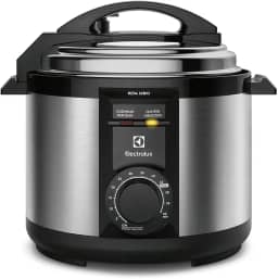 Panela pressão elétrica Electrolux capacidade 5L silenciosa, segura 9 travas, segurança timer feijão manter aquecido, alça antitérmica PCE20 inox 127v por Rita Lobo.