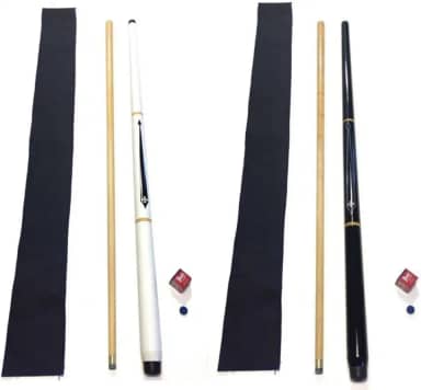 Kit Com 2 Tacos Sinuca Bilhar Profissional Cruz Preto/branco