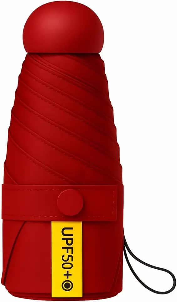 Guarda chuva de Bolso Ultra Compacto e Versátil – Mini Guarda-chuva Dobrável com Proteção UV, Leve e Portátil – Inclui Estojo Estilo Cápsula para Chuva e Sol