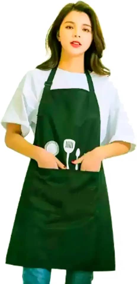 Avental de Cozinha em Poliéster Impermeável 95cm com Bolso Frontal