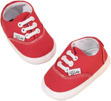 Tênis infantil de lona para meninos e meninas com sola de borracha antiderrapante para primeira caminhada e berço