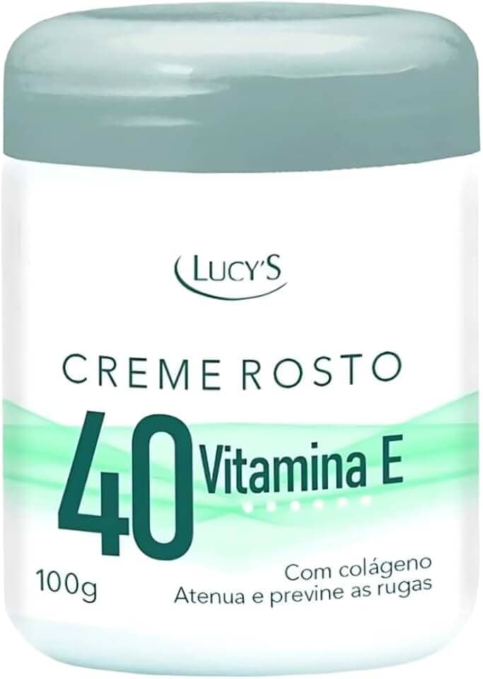 Creme Facial 40+ Anos Anti-Rugas Clareador e Removedor de Manchas Com Vitamina E e Colageno 100g