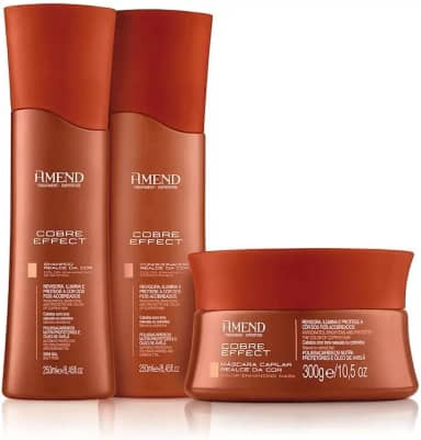 Kit Amend Realce da Cor Cobre Effect - Shampoo, Condicionador e Máscara Tonalizante