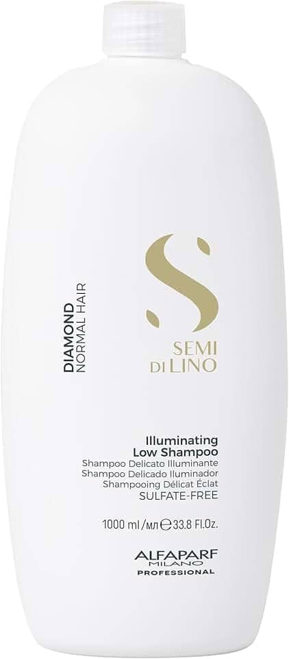 Alfaparf Milano Semi Di Lino Diamond Shampoo - Mais brilho e maciez - Sem sulfato – Para todos os tipos de cabelos - Seguro em cabelos coloridos - Sem parabenos e parafina - Qualidade profissional de salão 1L