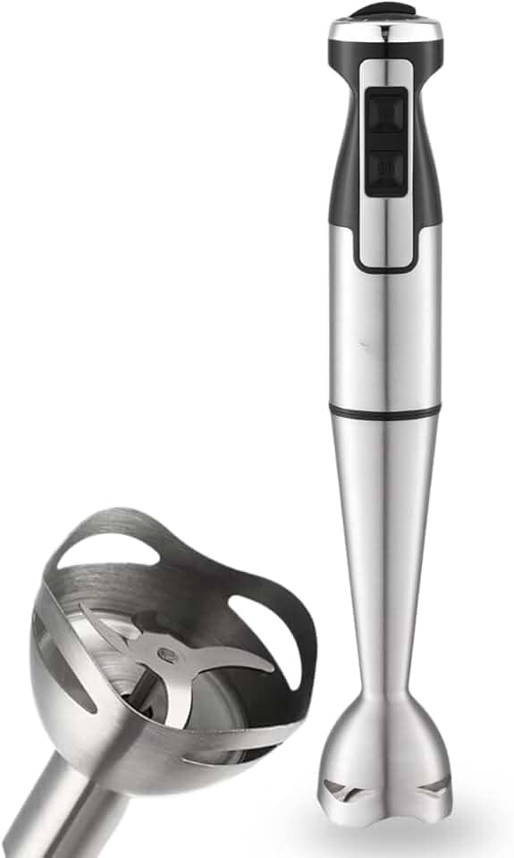 Processador Mixer de Mão 1000W Vertical Turbo Whey Bebidas Sopas (Prata 110V)