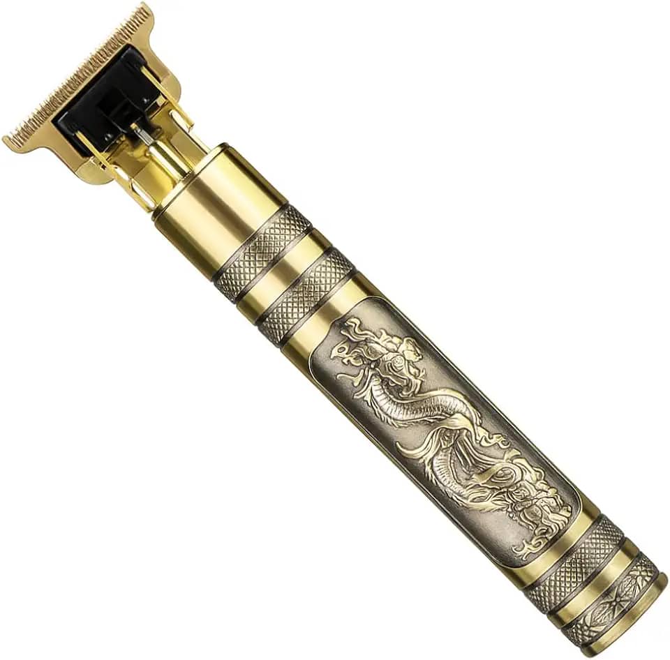 Máquina de Cortar Cabelo e Barba Profissional Sem Fio Recarregável Motor Potente Design com Dragão