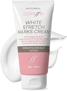 Cicatrissim White Creme Para Estrias Brancas e Antigas - Suaviza Estrias, Uniformiza e Firma a Pele - Todos os Tipos de Pele - 150g
