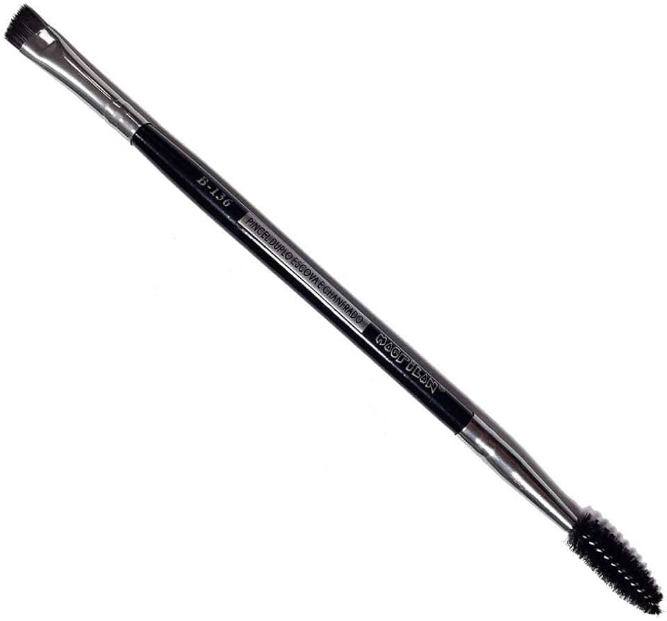 Pincel Macrilan Duplo Sobrancelha B-136 - Escova e Chanfrado Firme para Precisão - Custo-Benefício Excelente, Macrilan