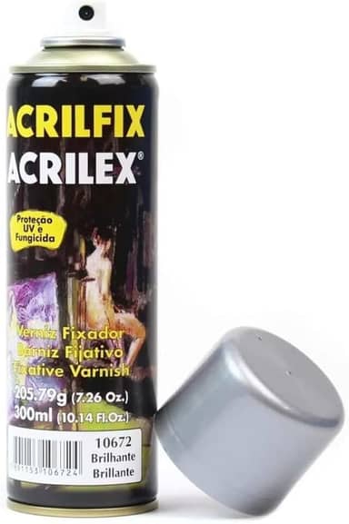 Verniz Fixador Acrilfix, Acrilex, Brilhante, 300 ml, Aerosol