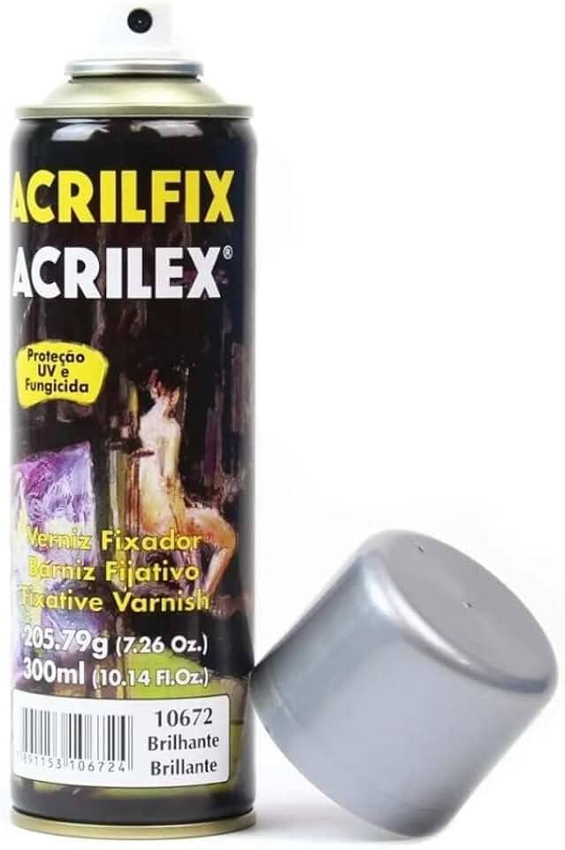 Verniz Fixador Acrilfix, Acrilex, Brilhante, 300 ml, Aerosol