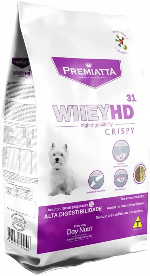 Premiatta Ração Whey Hd Crispy Cães Adultos Raças Pequenas 6Kg (30X200G)