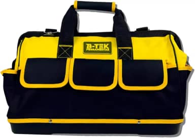 Bolsa Para Ferramentas Mala Reforçada Eletricista 16 Divisões Profissional Base Rígida Preta e Amarela