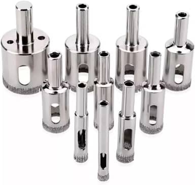 JOGO COM 10 BROCAS DIAMANTADAS 6-30MM