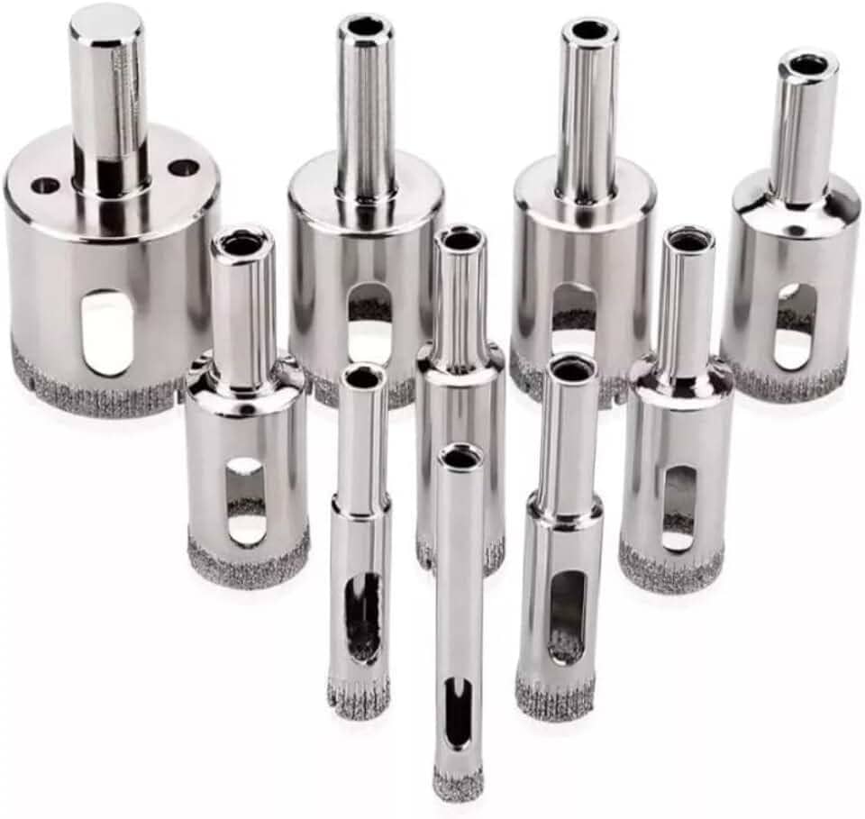 JOGO COM 10 BROCAS DIAMANTADAS 6-30MM