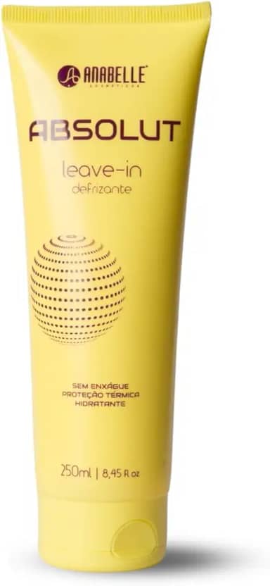 Leave-in Absolut 250ml Anabelle Cosméticos – Finalizador Antifrizz e Protetor Térmico – Disciplinante, Brilho Extra, Para Cabelos Danificados e Quimicamente Tratados