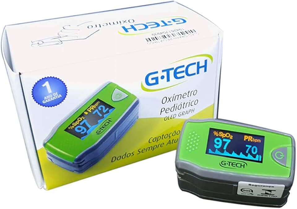 Oxímetro De Dedo Pediatrico Profissional Alto Contraste e Fácil Leitura - G-Tech