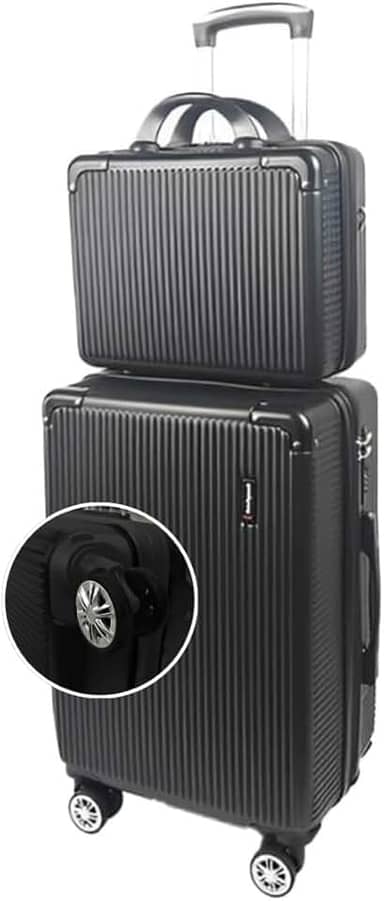 Mala de Bordo 10kg com Frasqueira Bagagem de Mão Expansivel Aprovada ANAC com 4 Rodas duplas 360° Cadeado AntiFurto TSA Mala de Viagem Alça Lateral com Divisória, Leve Resistente, Bolso Para Notebook