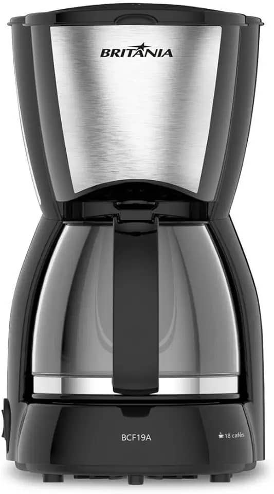 Cafeteira Britânia BCF19 Inox 18 Cafezinhos Jarra de Vidro 550W 127V