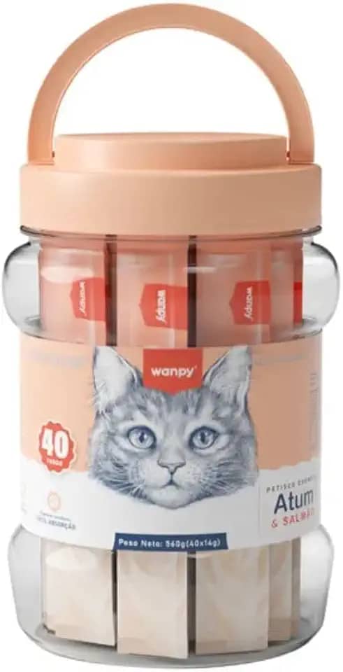 Wanpy Creamy Petisco Cremoso para Gatos, 40 Sachês, 560g, Sabores Sortidos