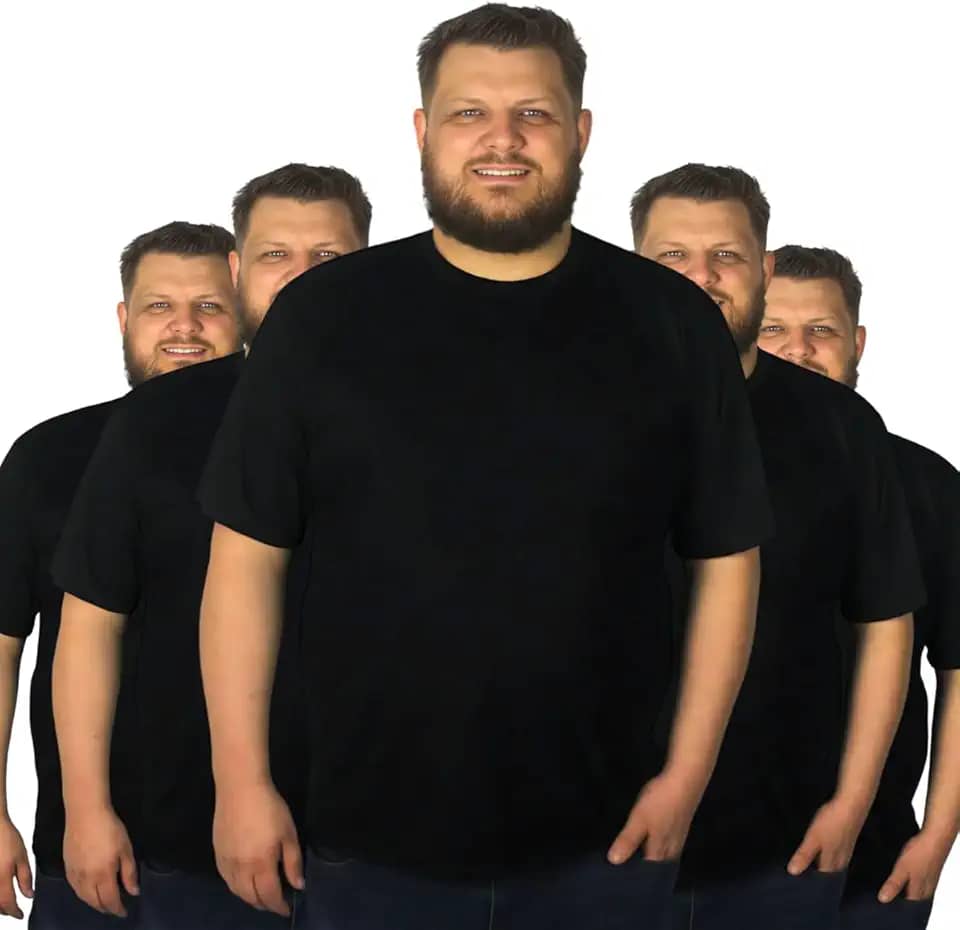 Kit 5 Camiseta Plus Size Masculina Algodão Basica Lisa Camisa G1 G2 G3 G4