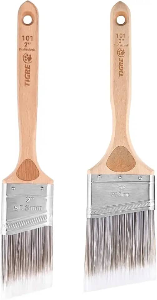 Kit 2 Pincel Trincha Profissional Angular Para Recorte de 3" e 2" Tigre 101