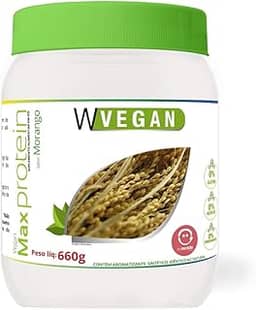 W Vegan Max Protein 660G Morango - Proteina Arroz E Ervilha Wvegan