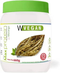 W Vegan Max Protein 660G Morango - Proteina Arroz E Ervilha Wvegan