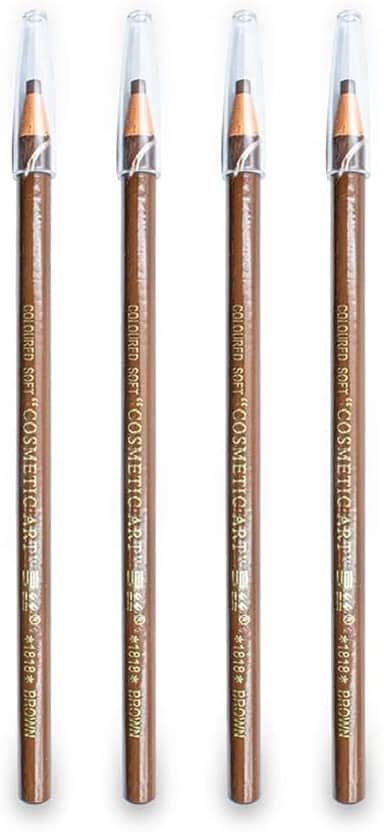 4 Lápis Dermatográfico para Sobrancelha Micropigmentação Maquiagem, Marrom