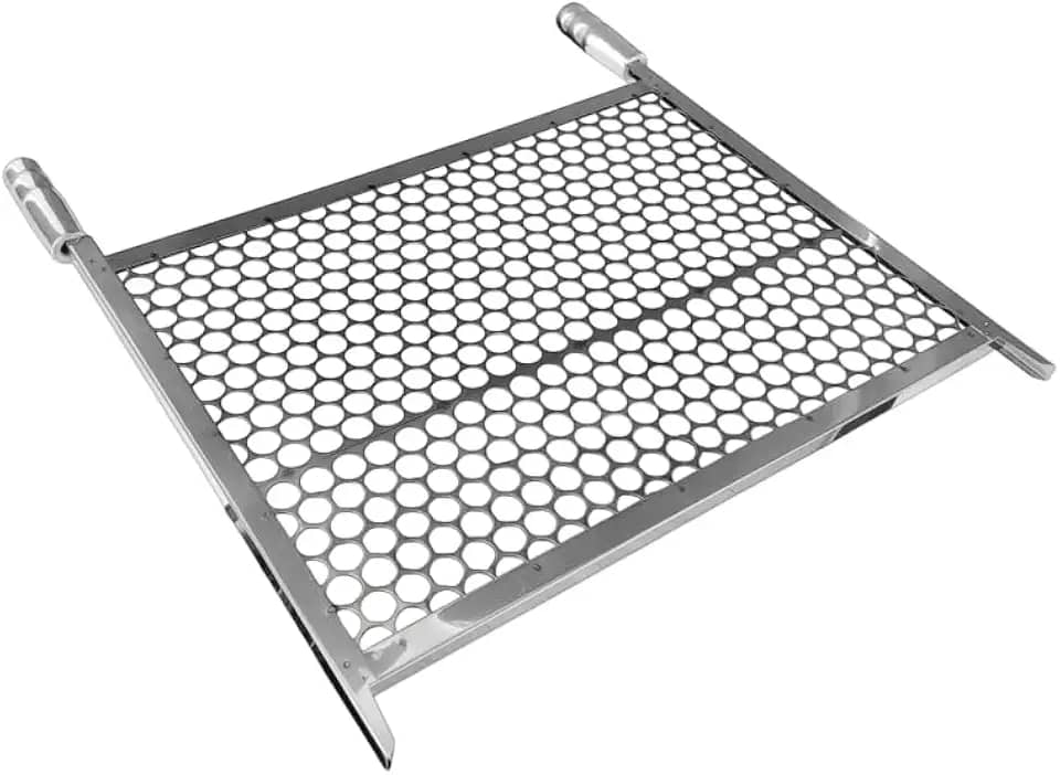 Grelha Moeda Inox para Churrasqueira de Alvenaria – Reforçada, Cabos Térmicos – Várias Medidas – Ideal para Carnes, Legumes e Pães (55x50)