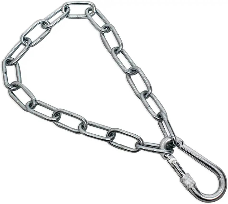 Kit Corrente Para Saco de Pancada – 50 cm – Extensor – Desenvolvida em Aço – Mosquetão com Rosca de Travamento – Capacidade de 400 kg - Segurança – Resistência - Treino – Boxe - Luta