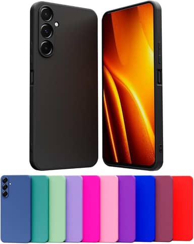 Capa Case Celular Compatível Samsung Galaxy M35 Silicone Macio Interior Veludo Proteção De Câmera (PRETO)