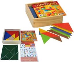 Jott Play Tangram - Jogo Educativo Multicolorido em Madeira, 70 Peças