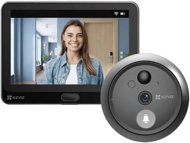 Olho Mágico Digital HP4 com Campainha Inteligente 1080p – Vídeo Porteiro com App, Segurança Residencial, Preto