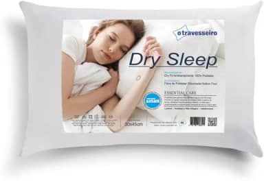 Travesseiro Infantil Dry Sleep 30x45cm, Antiácaro, Anti Transpirante, Antialérgico, Lavável em Maquina, Branco