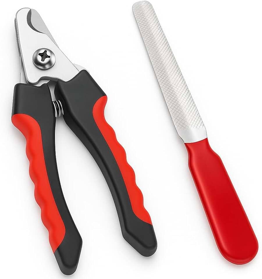 Cortador de Unhas Pet Kit com Alicate e Lixa para Cães e Gatos - Ferramenta de Cuidados para Pets - Corte Seguro e Confortável - Ideal para Gatos e Cães Pequenos e Médios - (VERMELHO) Cuidados