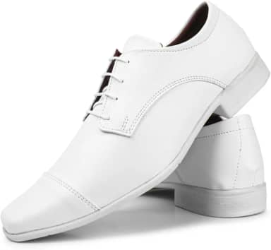 Sapato social masculino branco de amarrar, Pizzolev