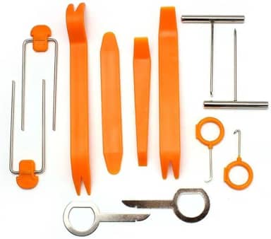 Kit 12 peças espatulas Ferramentas automotivas Removedor de Moldura kit reparo de Carro Painel multimidia forro de porta e sacas para audio