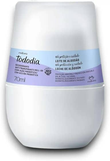 Natura Desodorante Antitranspirante Roll-On Ação Prebiótica Leite de Algodão 70ml