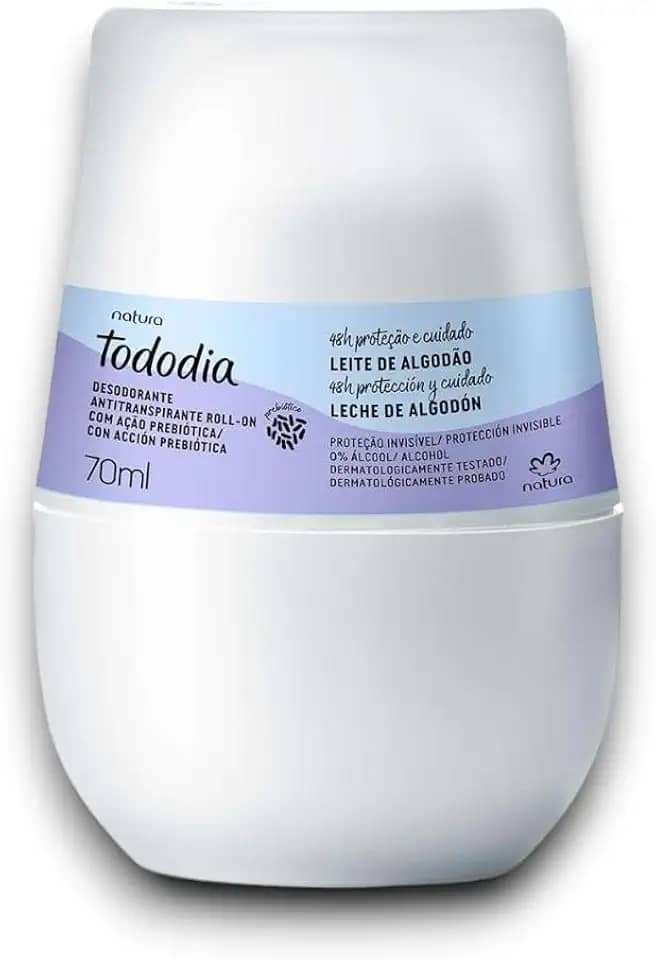 Natura Desodorante Antitranspirante Roll-On Ação Prebiótica Leite de Algodão 70ml
