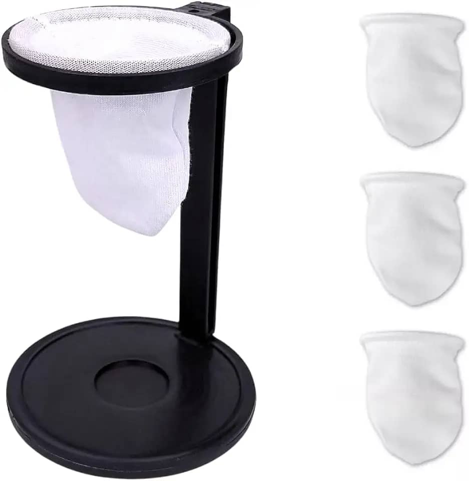 Mini Coador De Café Individual de Pano Gourmet com 3 Refis Extras e Suporte Desmontável