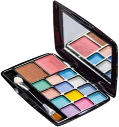 Paleta de Sombras para Maquiagem Feminina, 12 Cores e 2 Blush, Espelho e Pincel, para realçar a Presente para Menina, Maquiagem Infnatil, Jovens e Adultos. Eyeshadow Beleza Todas as Idades.