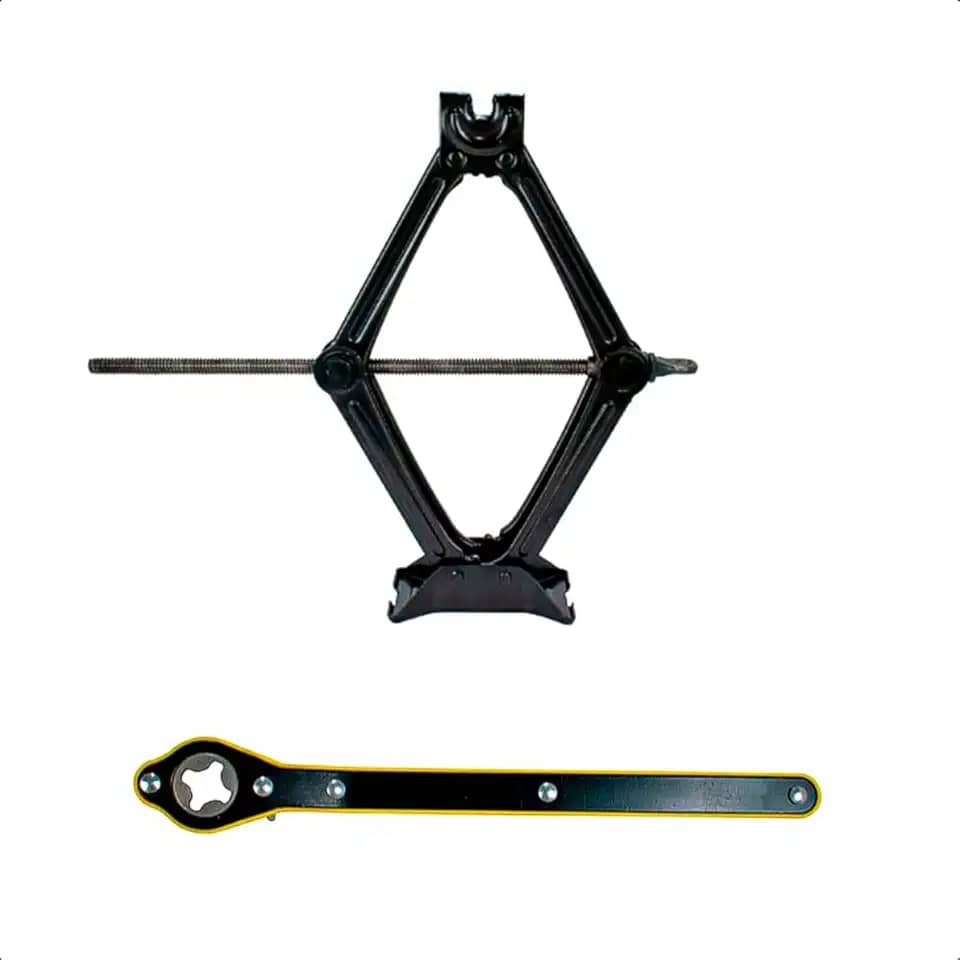 Macaco Tipo Sanfona Universal 2000kg com Chave – Ideal para Carros de Passeio, Força e segurança