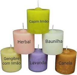 Kit com 6 velas 90g arcanjo velas - aromáticas perfumadas com essência