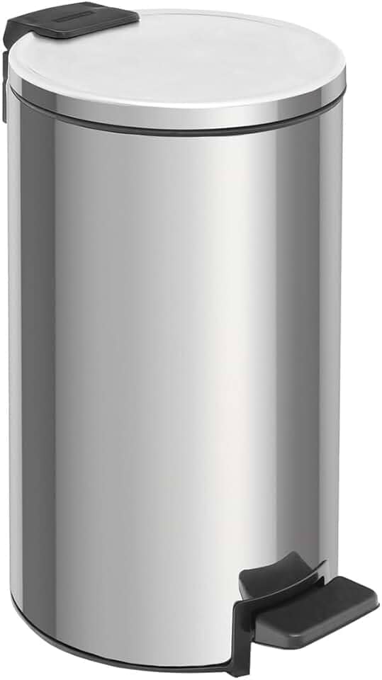 Lixeira com Pedal Tramontina Loop em Aço Inox com Acabamento Polido e Balde Interno 5 L