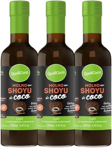 Shoyu de Coco Light Qualicoco - 3 unidades de 250ml